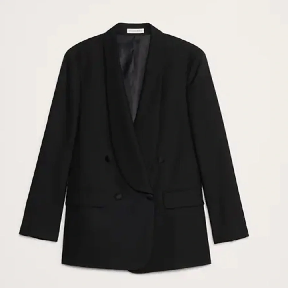 NWT! Banana Republic Black Relaxed Italian Barathea Tuxedo Jacket # 796461 🩷-44L